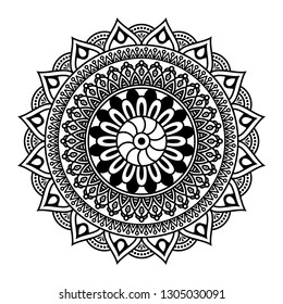 Round mandala on white background