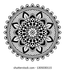 Round mandala on white background