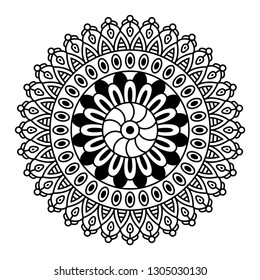 Round mandala on white background