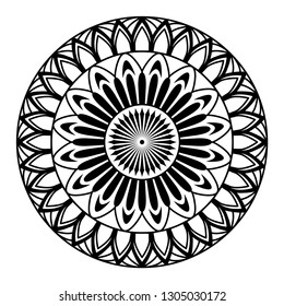Round mandala on white background