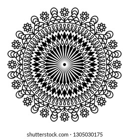 Round mandala on white background