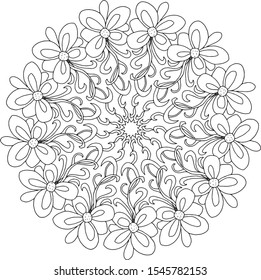 round mandala on a white background