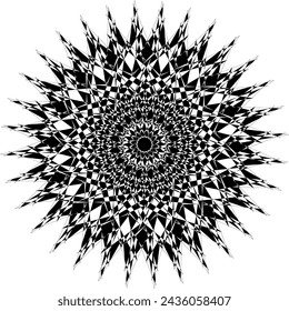 Mandala redonda sobre fondo aislado blanco, elementos decorativos vintage. Fondo dibujado a mano. Islam, árabe, indio, motivos otomanos. Mandalas de flores. Elementos decorativos vintage.