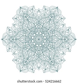 Round Mandala pattern with hand-drawn decorative elements.