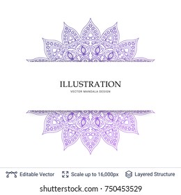 Round mandala pattern. Oriental Islam Arabic Indian moroccan turkish pakistan chinese mystic ottoman motifs. Vector design template