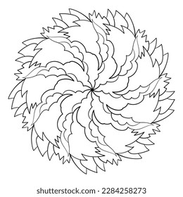 Round mandala pttern. Decorative ornament in circle. Elegant lace background. Coloring book page element.