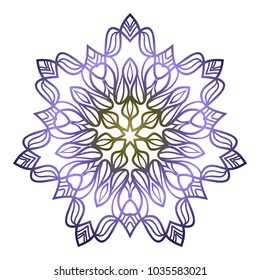 round mandala. for relax, tatoo, invitation. vector illustration.