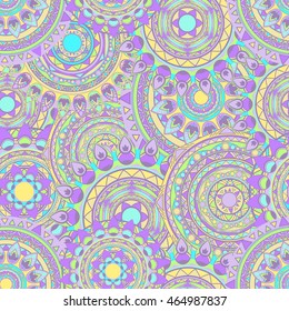 round mandala seamless vector patterns lilac colored