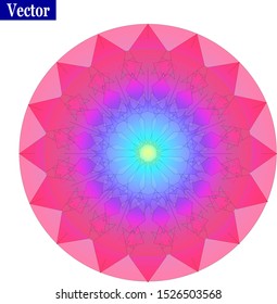 Round Mandala . Round stained glass window