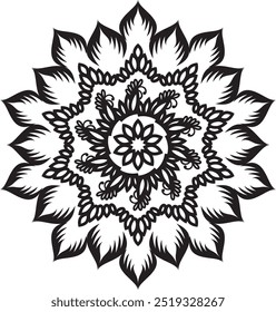 Runder Mandala-Vektor auf Weiß einzeln
