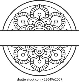 Round mandala vector pattern with a place for an inscription