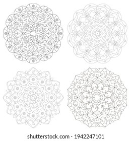 Round mandalas. Mandala vector ornaments. 