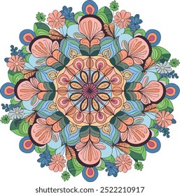 Runde Mandalas in Vektorgrafik. Abstraktes Gestaltungselement. Dekoratives Retro-Ornament. Grafikvorlage für Ihr Design.