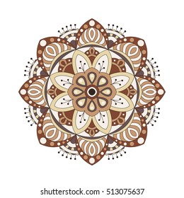 Round mandalas in vector. Abstract design element. Decorative retro ornament. Graphic template for your design.