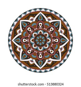 Round mandalas in vector. Abstract design element. Decorative retro ornament. Graphic template for your design.