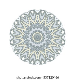 Round mandalas in vector. Abstract design element. Decorative retro ornament. Graphic template for your design.