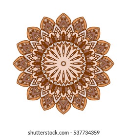Round mandalas in vector. Abstract design element. Decorative retro ornament. Graphic template for your design.