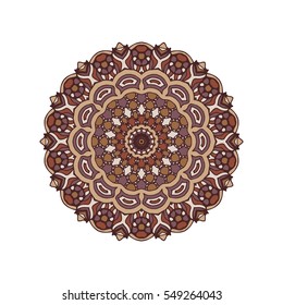Round mandalas in vector. Abstract design element. Decorative retro ornament. Graphic template for your design.