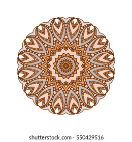 Round mandalas in vector. Abstract design element. Decorative retro ornament. Graphic template for your design.