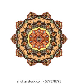 Round mandalas in vector. Abstract design element. Decorative retro ornament. Graphic template for your design.