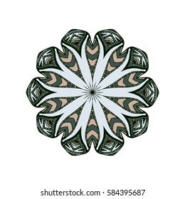 Round mandalas in vector. Abstract design element. Decorative retro ornament. Graphic template for your design.