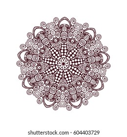Round mandalas in vector. Abstract design element. Decorative retro ornament. Graphic template for your design.