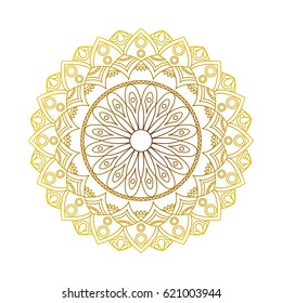Round mandalas in vector. Abstract design element. Decorative retro ornament. Graphic template for your design.