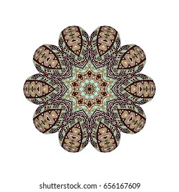 Round mandalas in vector. Abstract design element. Decorative retro ornament. Graphic template for your design.