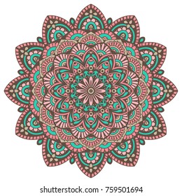 Round mandalas in vector. Abstract design element. Decorative retro ornament. Graphic template for your design.