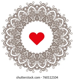Round mandalas in vector. Abstract design element. Decorative retro ornament. Graphic template for your design.