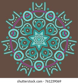Round mandalas in vector. Abstract design element. Decorative retro ornament. Graphic template for your design.

