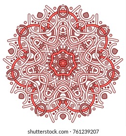 Round mandalas in vector. Abstract design element. Decorative retro ornament. Graphic template for your design.

