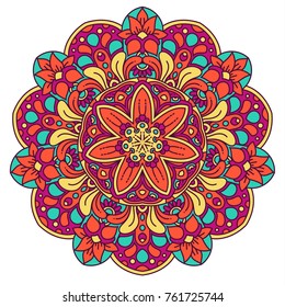 Round mandalas in vector. Abstract design element. Decorative retro ornament. Graphic template for your design.
