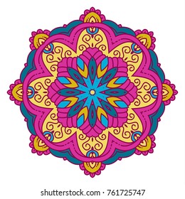 Round mandalas in vector. Abstract design element. Decorative retro ornament. Graphic template for your design.
