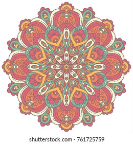 Round mandalas in vector. Abstract design element. Decorative retro ornament. Graphic template for your design.
