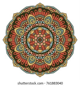 Round mandalas in vector. Abstract design element. Decorative retro ornament. Graphic template for your design.

