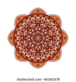 Round mandalas in vector. Graphic template for your design. Decorative retro ornament. Hand drawn background with flowers.