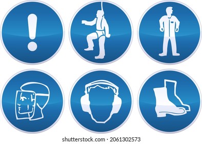 Round mandatory protective construction signs with a metallic sheen (cut out)