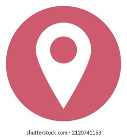 Round map pin icon. Location information and current location. Vectors.
