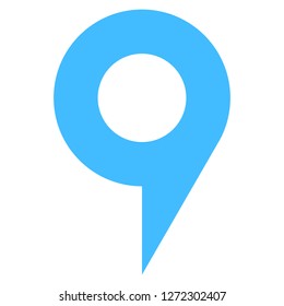 Round map pin sign location icon. Web internet cartography button created in flat style. The design graphic element is saved as a vector illustration in the EPS file format.