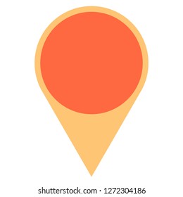 Round map pin sign location icon. Web internet cartography button created in flat style. The design graphic element is saved as a vector illustration in the EPS file format.