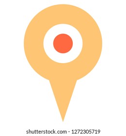 Round map pin sign location icon. Web internet cartography button created in flat style. The design graphic element is saved as a vector illustration in the EPS file format.