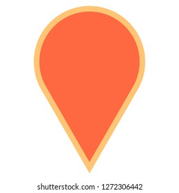 Round map pin sign location icon. Web internet cartography button created in flat style. The design graphic element is saved as a vector illustration in the EPS file format.