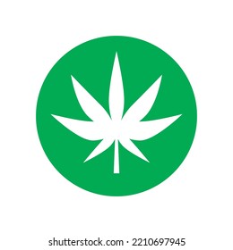Round marijuana leaf icon. Drug. Cannabis leaf. Vector.