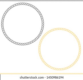 round marine icon on white background. flat style. rope frame icon for your web site design, logo, app, UI. Thin line climbing twisted rope symbol.