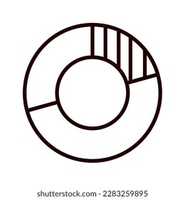 round math chart line icon isolated