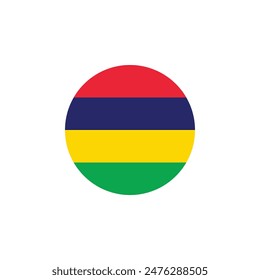 Round Mauritius flag emblem design element