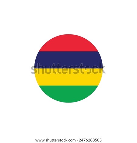 Round Mauritius flag emblem design element