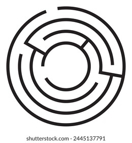 Round maze. Labyrinth vector illustration. 