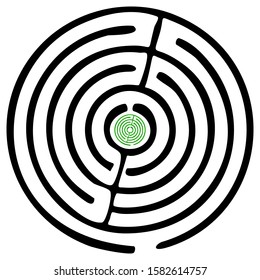Round maze on a white background